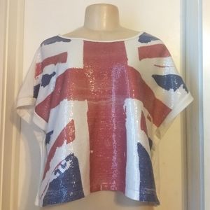 Sequin British Flag Shirt